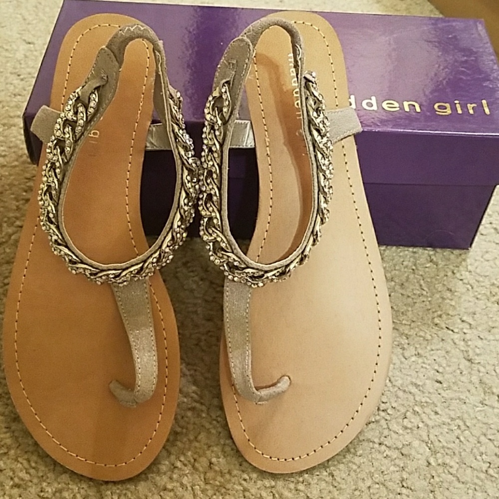 Silver glitter sandals